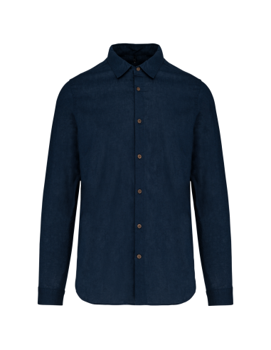 KAR-K588-MEN'S LONG SLEEVE LINEN AND COTTON SHIRT